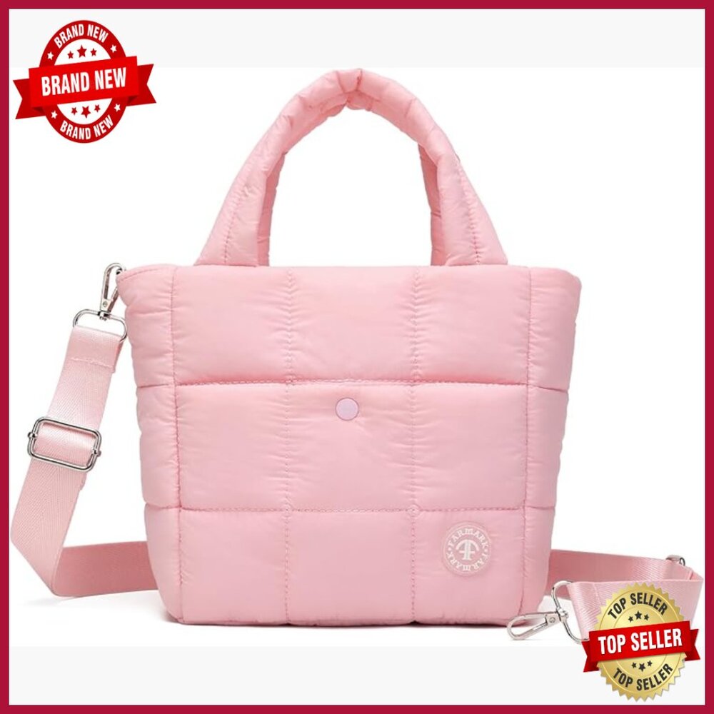 Mini Puffer Crossbody Bag Quilted Lightweight Adjustable Strap Purse